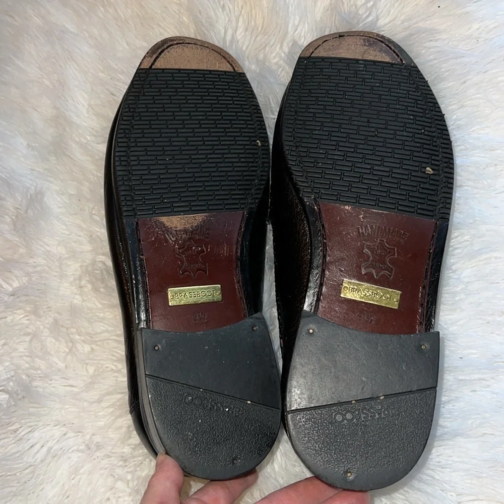 Brass Boot Handmade Men’s Black Woven Leather Loafers Sz. 9.5